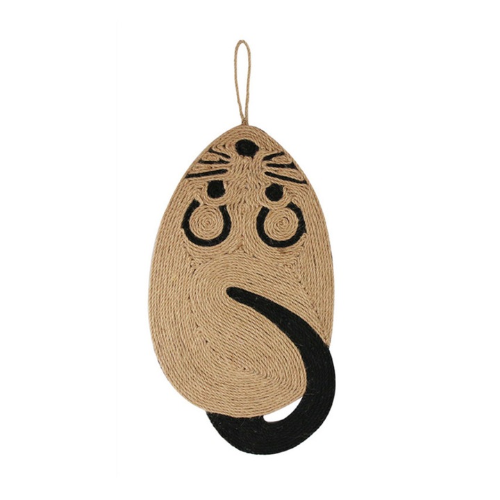 Set 2 placi pentru pisici, Sisa/EVA, Model soarece, 23x52 cm, Maro