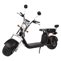 Scuter Electric Negru, Autonomie 45 Km, Timp incarcare 5h, Baterie detasabila 20 Ah, Suspensie Fata-Spate, Putere motor 1500W