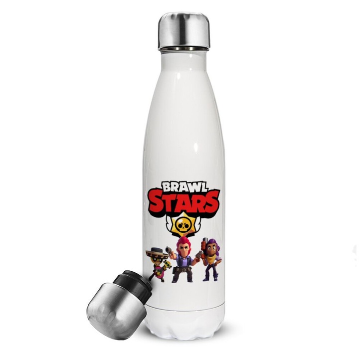 Termos Brawl Stars, Otel inoxidabil, 500 ml, Alb