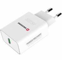 Incarcator de calatorie Swissten pd 25w pentru Iphone si Samsung (pachet eco), White