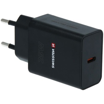 Incarcator de calatorie Swissten pd 25w pentru Iphone si Samsung (pachet eco), Black