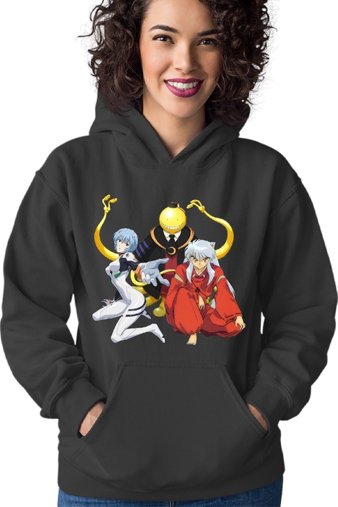 Hanorac Femei Assassination Classroom Koro Sensei Neon AnimeIN, Negru
