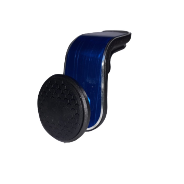 Univerzális mágneses autós tartó telefonhoz, GPS-navigációhoz vagy tablethez, 360°-ban forgatható, szellőzőrács rögzítés, alumínium előlap, Kék szín