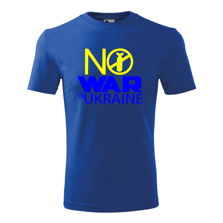 Tricou Barbat, Personalizat "No war in ukraine", Albastru, Marime XXXL