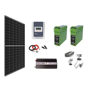 Sistem solar off grid kit complet 740W pe 24V cu 2 panouri fotovoltaice mono 370W, baterii solare 190Ah si invertor SINUS PUR 2000W 24V, panou solar, casa, cabana, containere, Solid Volt