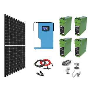 Sistem solar off grid kit complet 5 KW instalat panouri fotovoltaice 5000W, cu baterii 190Ah si invertor HIBRID EASUN SML 5,5 kw continuu/11 kw varf pe 48V, panou solar, casa, cabana, containere, Solid Volt
