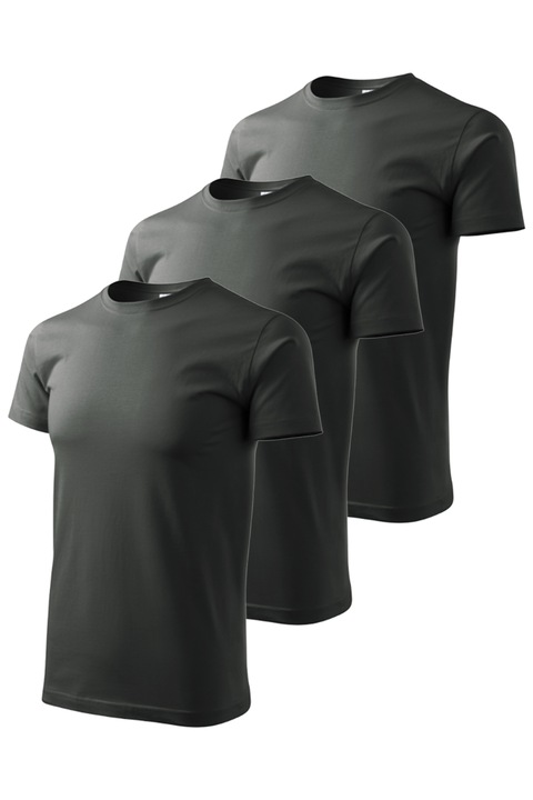 Set 3 tricouri pentru barbati Classic New, Malfini, marimea XS - 3XL, diverse culori, Gri ardezie