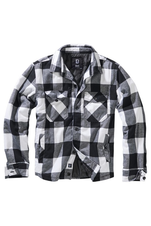 Jacheta Lumberjacket BRANDIT, White-black, Alb/Negru