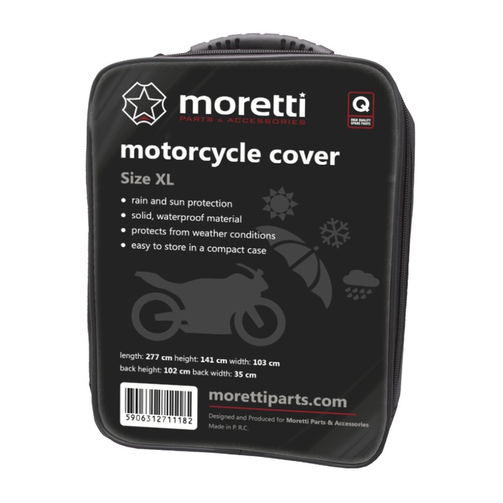 Husa motocicleta, Moretti, Negru, XL