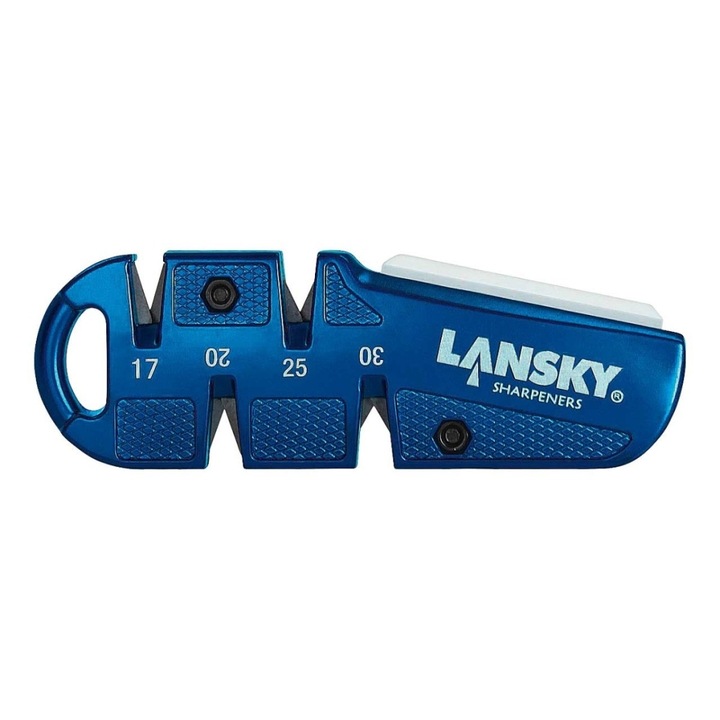 Sistem pentru ascutit cutite Lansky Quad la 4 unghiuri presetate, carbide si piatra ceramica