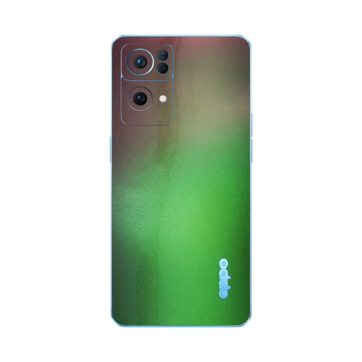 Folie iSkinz pentru Oppo Reno 7 Pro 5G - Color Shift Avocado 360 Cut, Skin Adeziv Full Body Cover, Protectie Carcasa Spate si Laterale