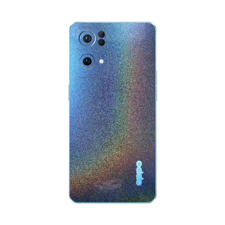 Folie iSkinz pentru Oppo Reno 7 Pro 5G - Color Shift Intergalactic Blue 360 Cut, Skin Adeziv Full Body Cover, Protectie Carcasa Spate si Laterale