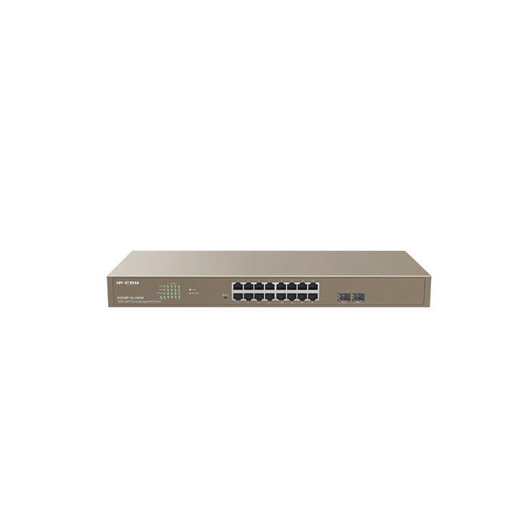 IP-COM 18 portos gigabites Ethernet vezérelhető switch, G3318P-16-250W; Hálózati szabvány: IEEE 802.3, IEEE 8