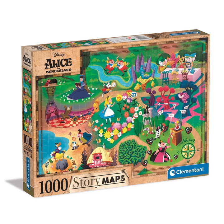Пъзел Clementoni Story Maps - Disney, 101 далматинци, 1000 части