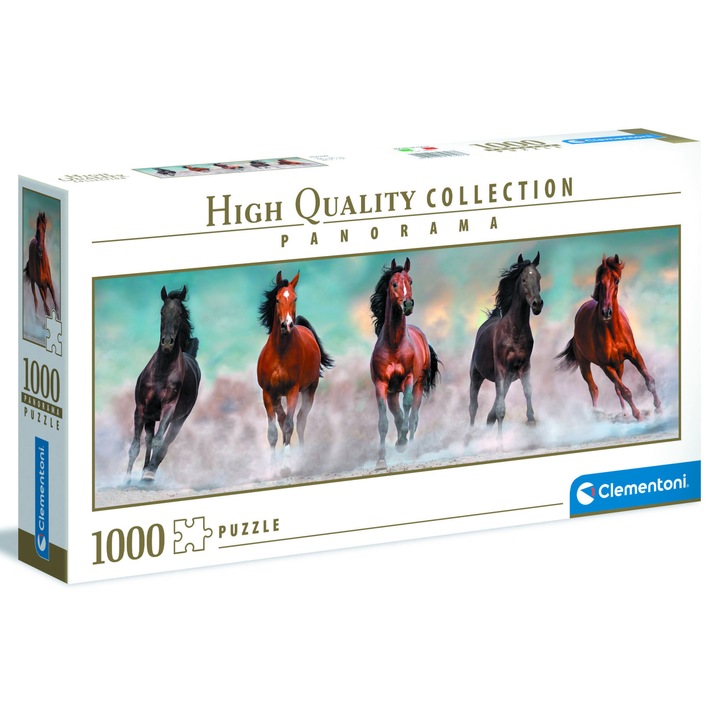 Пъзел Clementoni High Quality Collection, Panorama - Horses, 1000 части