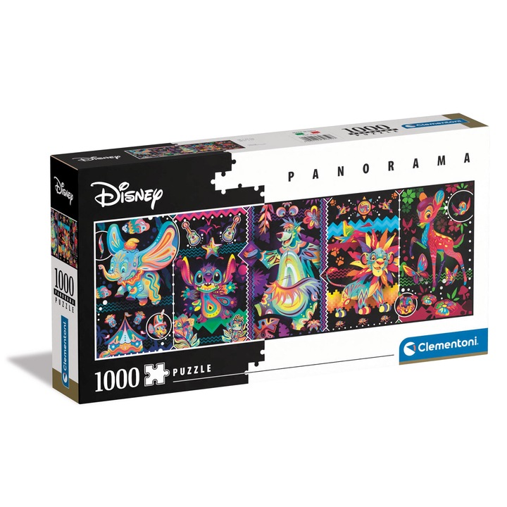 Пъзел Clementoni High Quality Collection, Panorama - Disney Classics, 1000 части