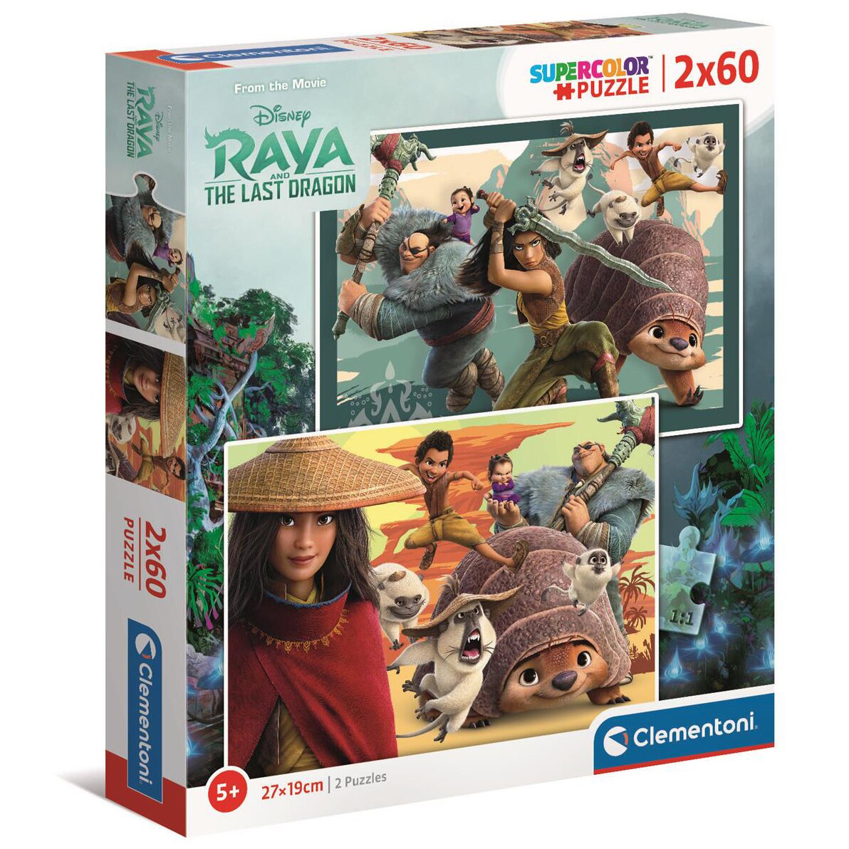 Puzzle, Clementoni, SuperColor, Raya si ultimul dragon, 2 x 60 buc ...