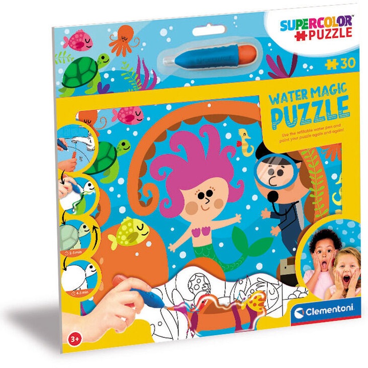 Clementoni Water Magic vízzel színezhető puzzle A tenger mélyén, 30 db-os