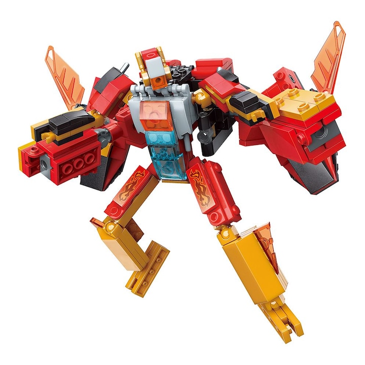 Set 372 piese constructie, Qman, Robot, Multicolor, 6+