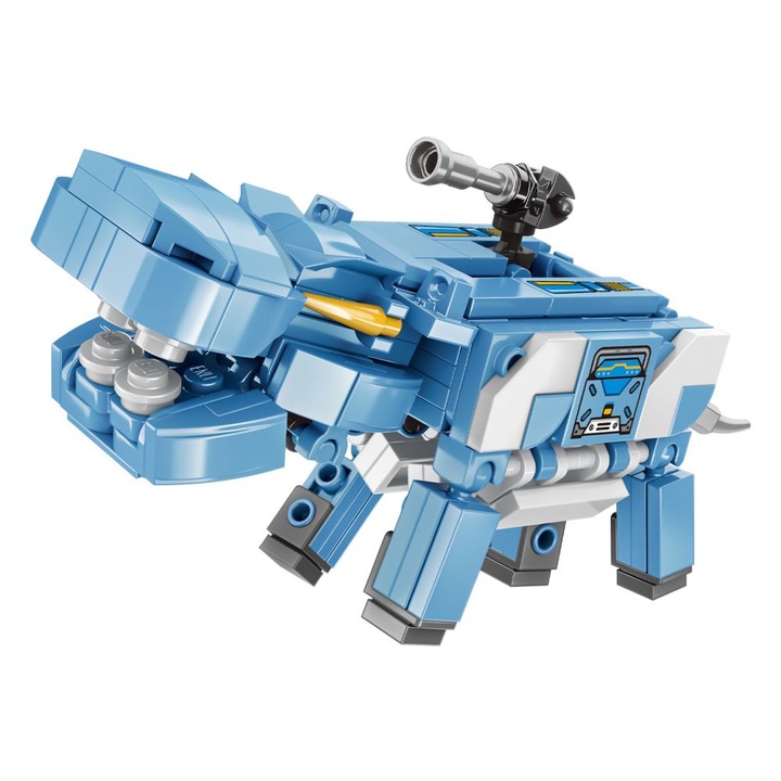 Set 149 piese constructie, Qman, Hipopotam, Multicolor, 6+