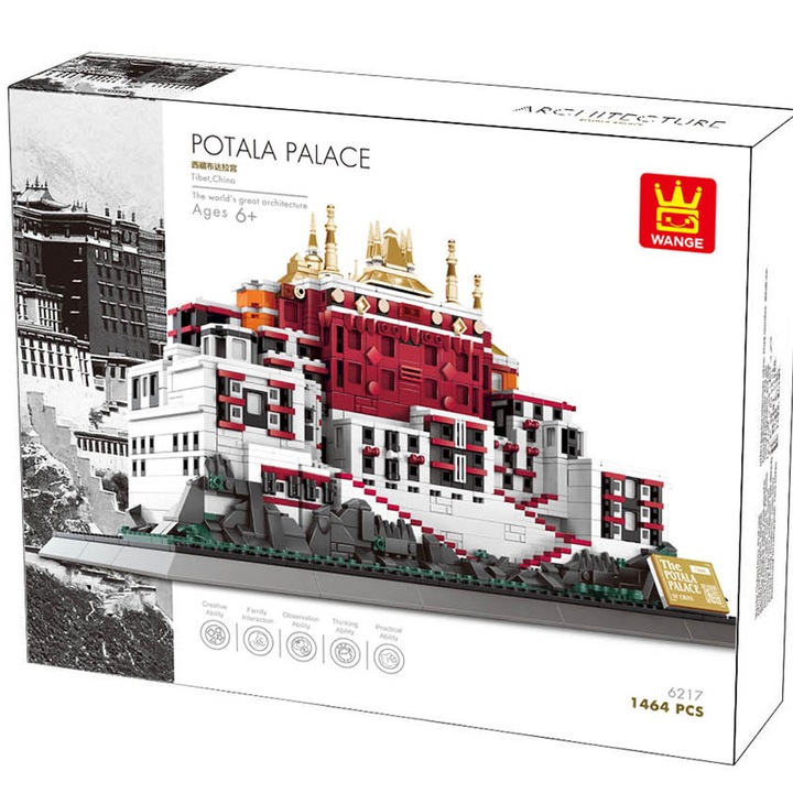 Конструктор Wange Tibetan Potala Palace China, Съвместим с Lego, 1464 части