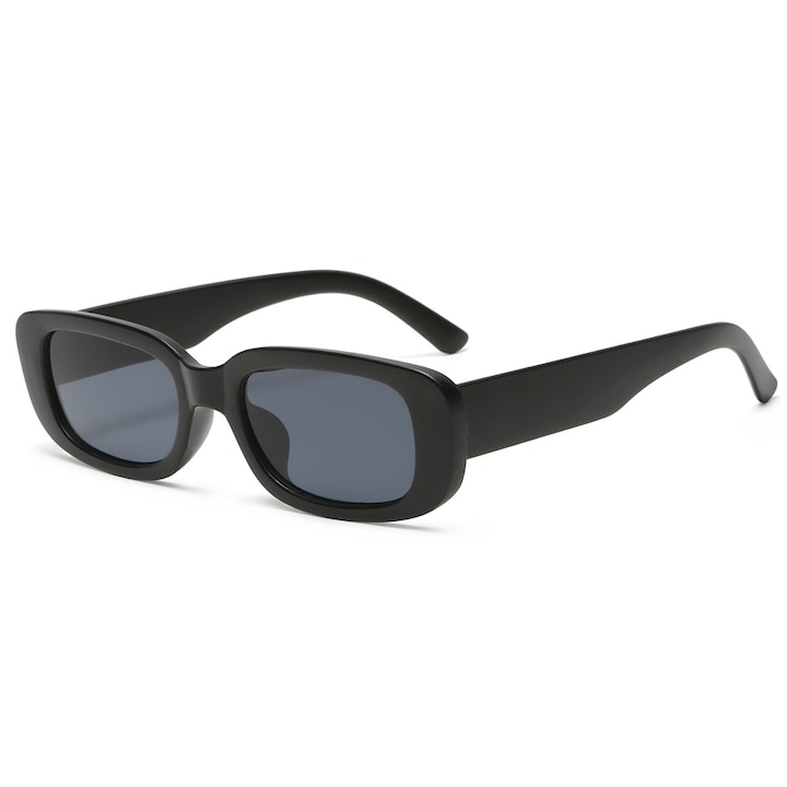 Унисекс слънчеви очила, UV400, Правоъгълни, Черен