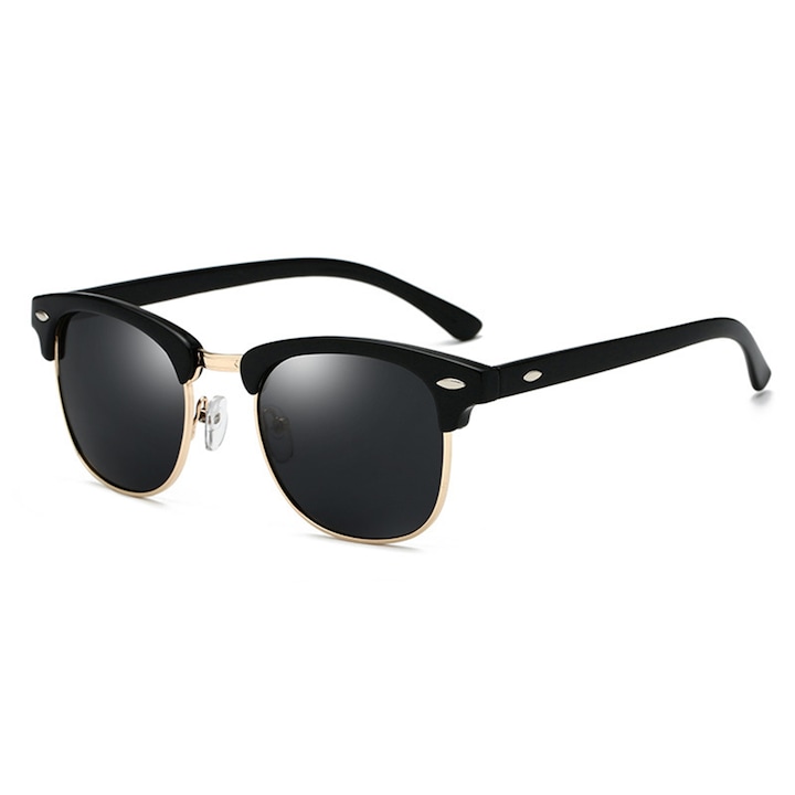 Поляризирани слънчеви очила, поликарбонат/метал, UV400, черен