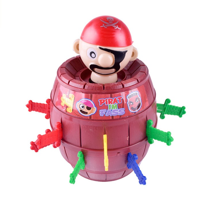 Joc interactiv pentru copii Pop Up Pirate, Senmase, ABS, 12x12 cm, Multicolor