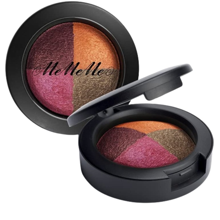 Fard de pleoape cu finisaj sidefat, MeMeMe, Eye Inspire Baked Eyeshadow, Fire Eyes 04-Quad, 4 g