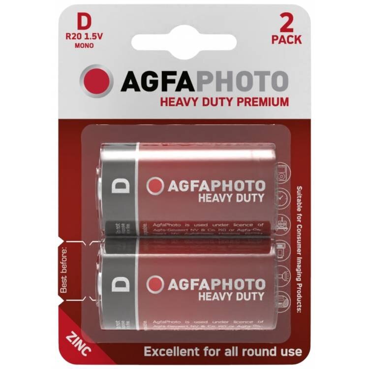 Set 2 baterii Zinc-Carbon R20 1.5V Agfa Photo Heavy Duty Premium - eMAG.ro
