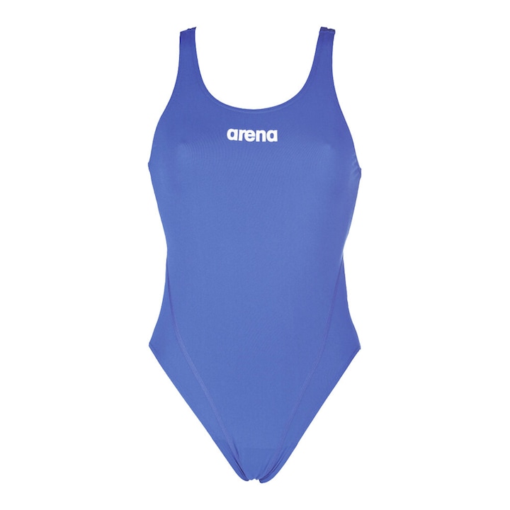 Дамски бански Arena Solid Swim Tech High Swimsuit, син, 46