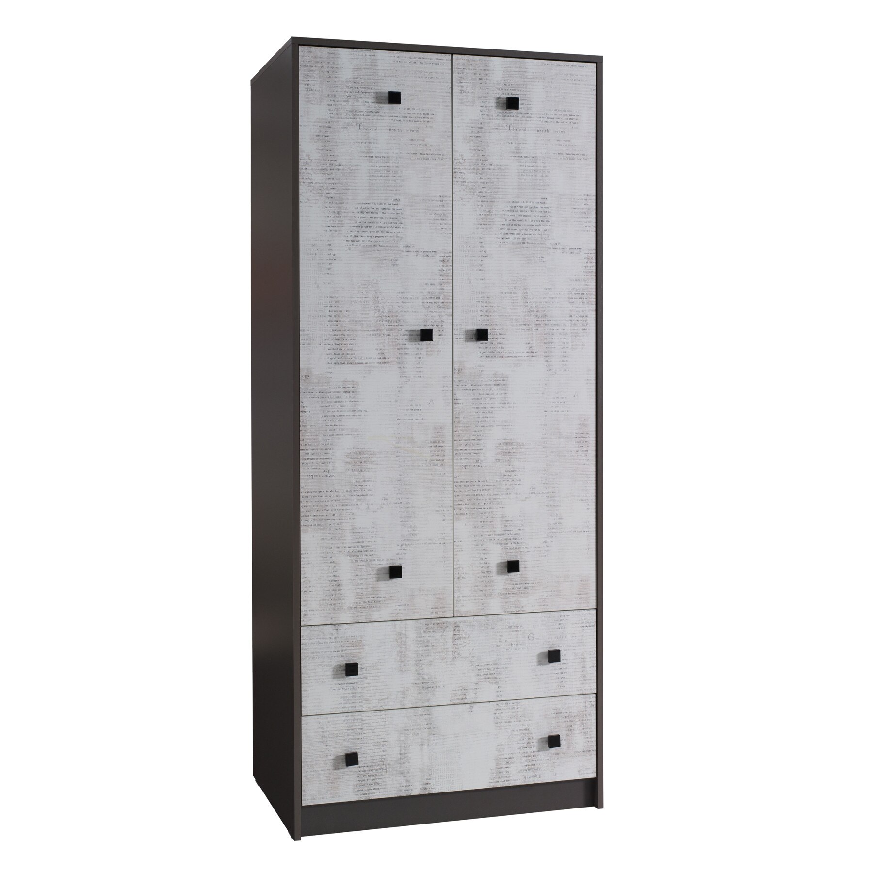 Dulap TOMMY 2, Grafit / Enigma, 193 x 80 x 58 cm