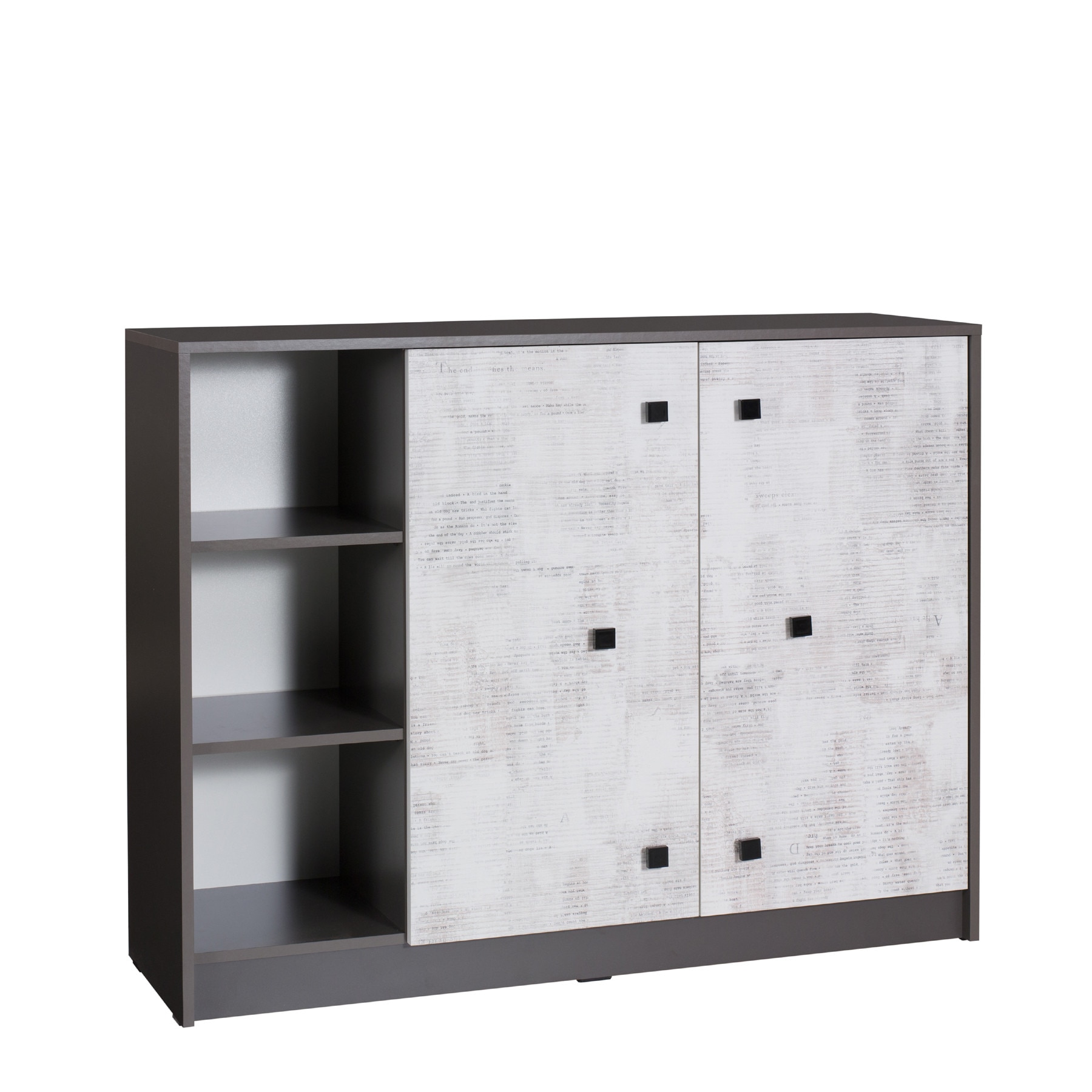 Comoda Tommy 9, Genarom, Grafit / Enigma, 97 x 120 x 37 cm