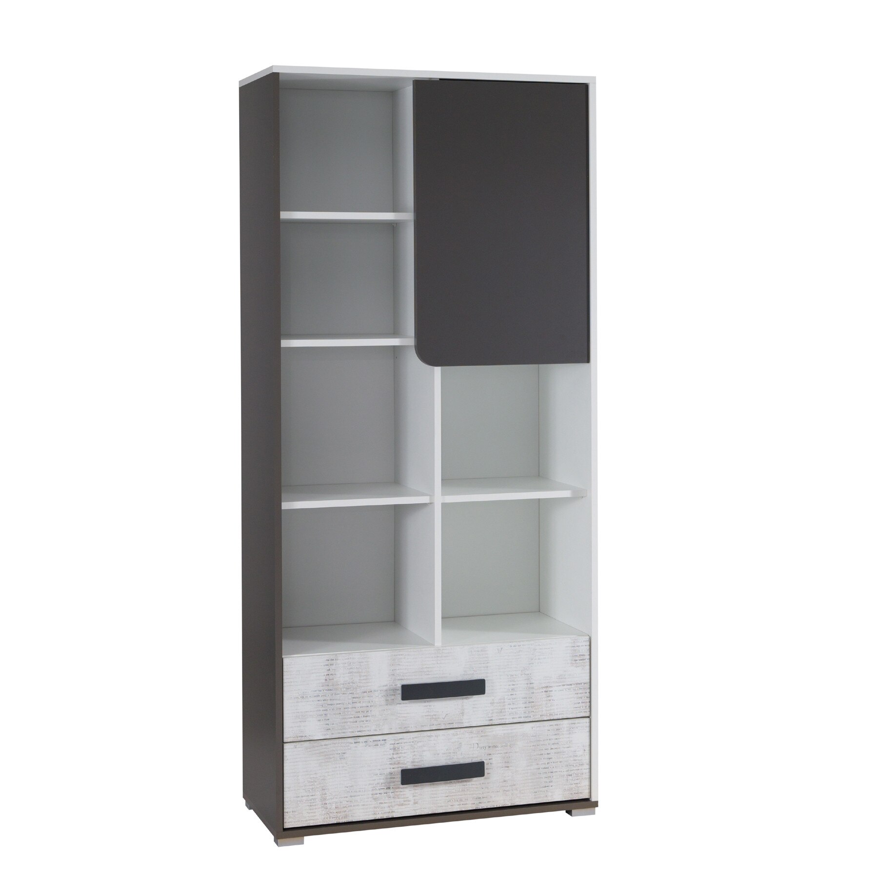 Raft Bruno 2, Genarom, Alb / Grafit / Enigma, 180 x 80 x 35 cm