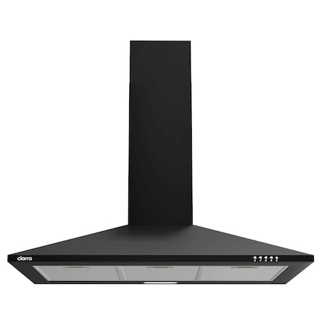 Hota de perete Ciarra, CBCB9201-OW, 90 cm, 370m³/h, clasa A, recirculare si evacuare aer, filtru de grasime lavabil, filtru de carbon, 3 trepte de putere, set de instalare inclus, negru