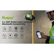 Huepar P03CG lézerszintező, Bluetooth, mobilalkalmazás, távirányító, 3 sugár x 360 fok, zöld vonalak, hatótáv 20 m, pontosság ± 3 mm/10 m, önszintező, derékszögek