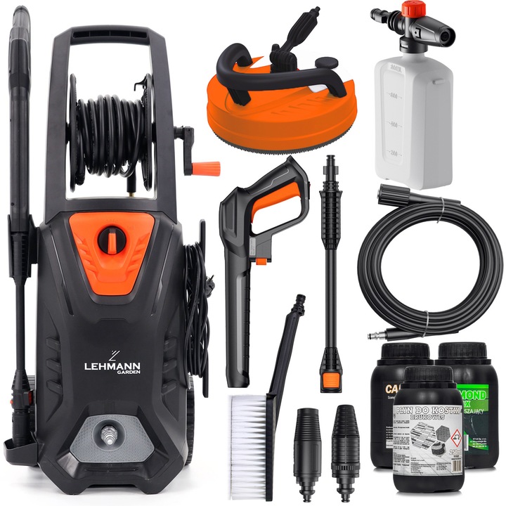Aparat de spalat cu presiune, Lehmann Missouri, Alimentare La retea, 2200 W, 160/240 bar, 480 l/h, Negru/Portocaliu