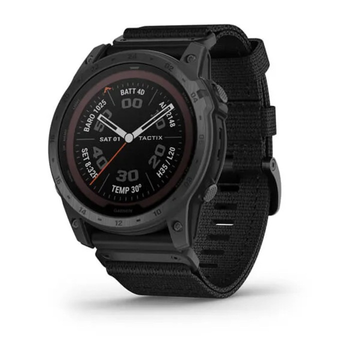 Garmin Tactix 7 PRO Sapphire Solar Smartwatch, Black Titanium DLC, найлонова каишка