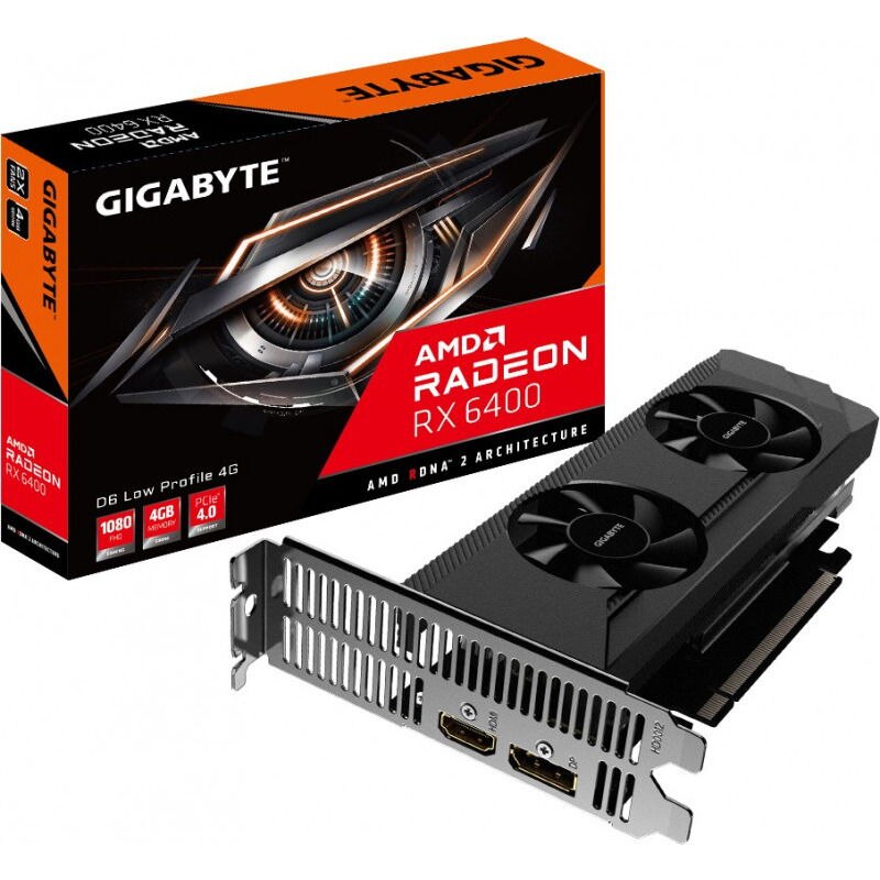 Placa video Gigabyte AMD Radeon RX 6400 D6 4GB, GDDR6, 64bit, Low