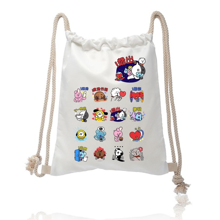Rucsac personalizat bts bt21, 34 x 44 x 1 cm