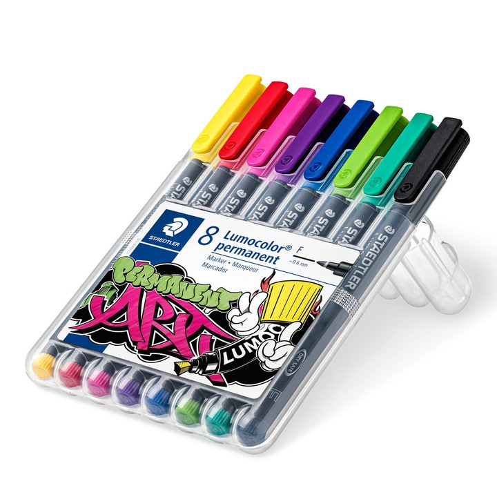 Комплект алкохолни маркери, STAEDTLER, 0.6мм, 8 цвята