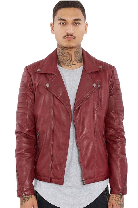 Charlie Sheep férfi bőrkabát, Vainas, piros, S INTL