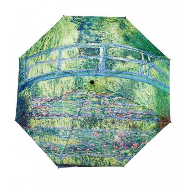 Umbrela pliabila unisex cu deschidere automata Galleria Inc. USA, Model Podul japonez Monet, Multicolor