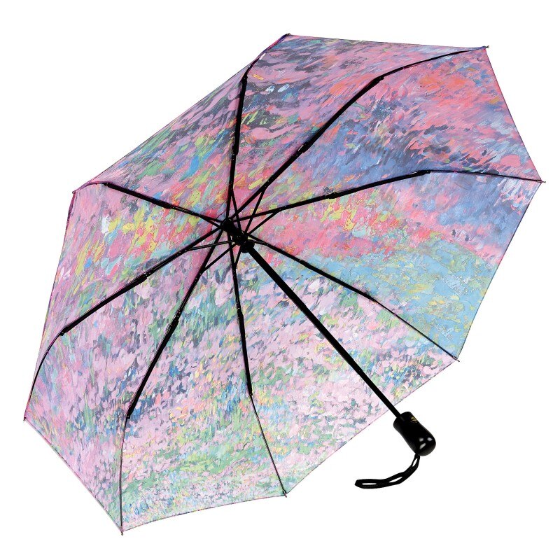 Umbrela pentru femei Garden Symphony, Galleria Inc. USA, Pliabila, Diametru 122 cm, Multicolor