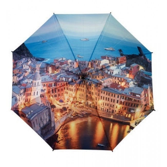 Umbrela unisex cu deschidere automata Galleria Inc. USA, Model Coasta Amalfi, Multicolor