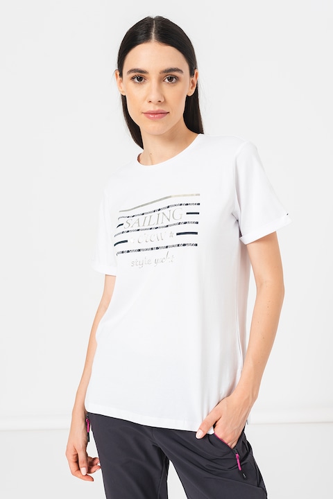 CMP, Памучна тениска за плаване с надпис, Бял