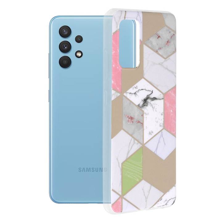 Кейс за Samsung Galaxy A32 4G, Techsuit Marble Series, Purple Hex