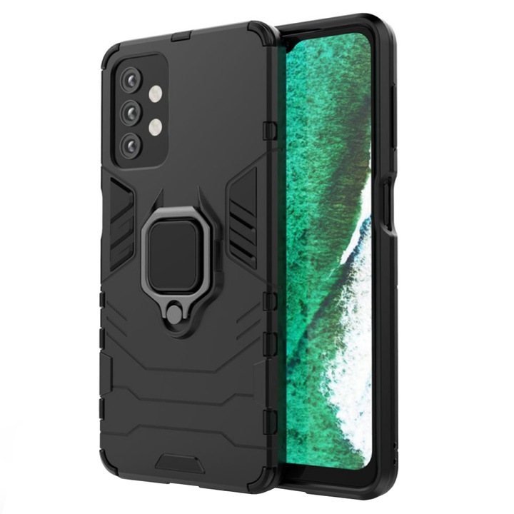 Калъф Optim Solution за Samsung Galaxy A33 5G, Army Shield Protection, Hybrid Armor Ring Holder, черен