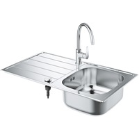 Set chiuveta bucatarie Grohe K200 31562SD1, 860 x 500 mm, reversibila, baterie inalta, Inox satinat