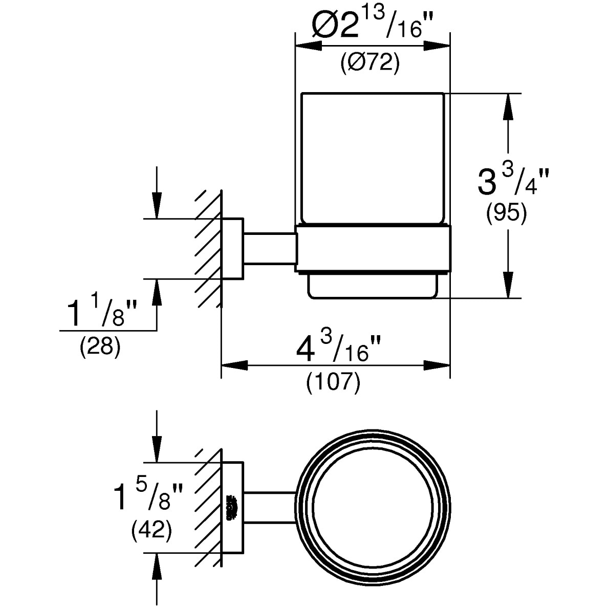 Portabicchiere Grohe Essentials Cube - Cromo, Con Bicchiere In Vetro, Design Moderno - Foto 8